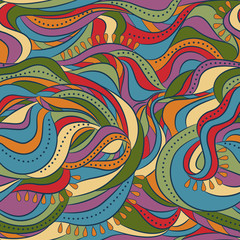 Abstract seamless pattern with waves retro