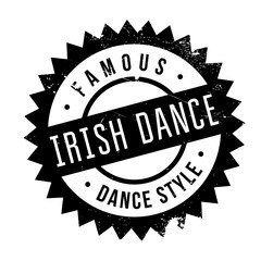 Fototapeta premium Famous dance style, Irish dance stamp. Grunge design with dust scratches. Effects can be easily removed for a clean, crisp look. Color is easily changed.