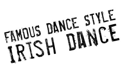 Famous dance style, Irish dance stamp. Grunge design with dust scratches. Effects can be easily removed for a clean, crisp look. Color is easily changed.