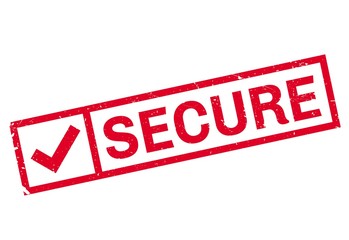 Fototapeta premium Secure stamp. Grunge design with dust scratches. Effects can be easily removed for a clean, crisp look. Color is easily changed.