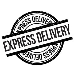 Express delivery stamp. Grunge design with dust scratches. Effects can be easily removed for a clean, crisp look. Color is easily changed.