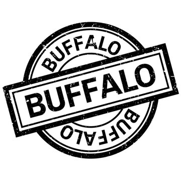 Buffalo rubber stamp. Grunge design with dust scratches. Effects can be easily removed for a clean, crisp look. Color is easily changed.