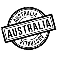 Australia rubber stamp. Grunge design with dust scratches. Effects can be easily removed for a clean, crisp look. Color is easily changed.