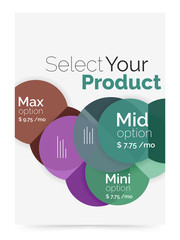 Business layout - select your product with sample options