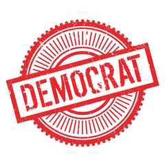 Democrat stamp. Grunge design with dust scratches. Effects can be easily removed for a clean, crisp look. Color is easily changed. rubber grunge