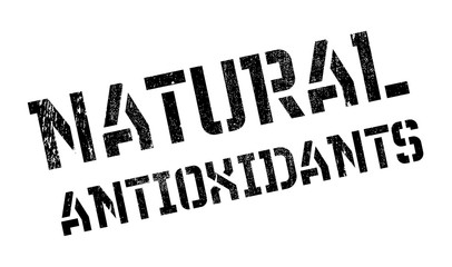 Natural antioxidants stamp. Grunge design with dust scratches. Effects can be easily removed for a clean, crisp look. Color is easily changed.