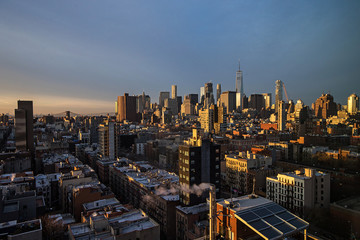 Sunrise in Manhattan New York City - obrazy, fototapety, plakaty