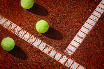 tennis ball on a tennis court