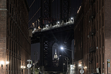 Manhattan Bridge as seen from Dumbo Brooklyn New York