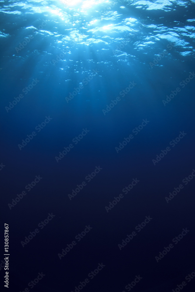 Sticker Underwater background in sea