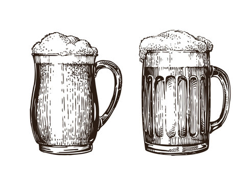 Vector Illustration Hand Drawing Beer Mug Stock Vector Royalty Free  1181201827  Shutterstock