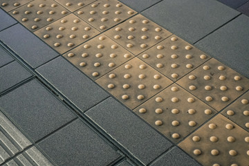 Yellow warning line in a station
