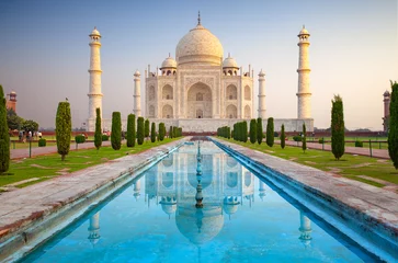 Stickers pour porte Monument historique Taj Mahal, Agra, Inde