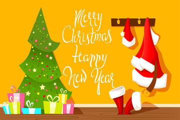 Santa's clothes. Merry Christmas and Happy new year