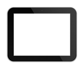 Mobile Tablet PC with Blank Screen Isolated on White Background. 3D illustration.