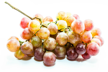 Grape fruit used to make wine on white