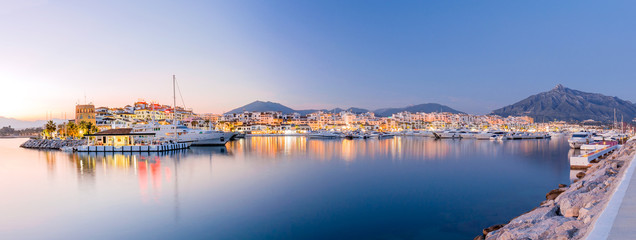 Marbella landscape (Puerto Banus) - obrazy, fototapety, plakaty