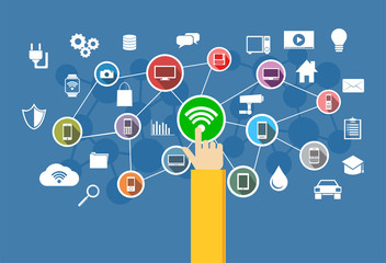 Wireless connection. IoT. Information Technology concept.