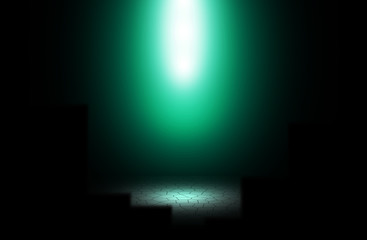 Obraz premium Spotlight green city floor background.