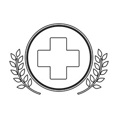 Cross shape icon. Medical health care hospital and emergency theme. Isolated design. Vector illustration