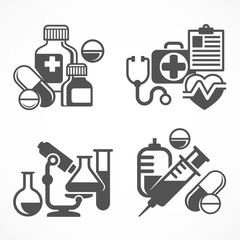 Set of medicines symbols
