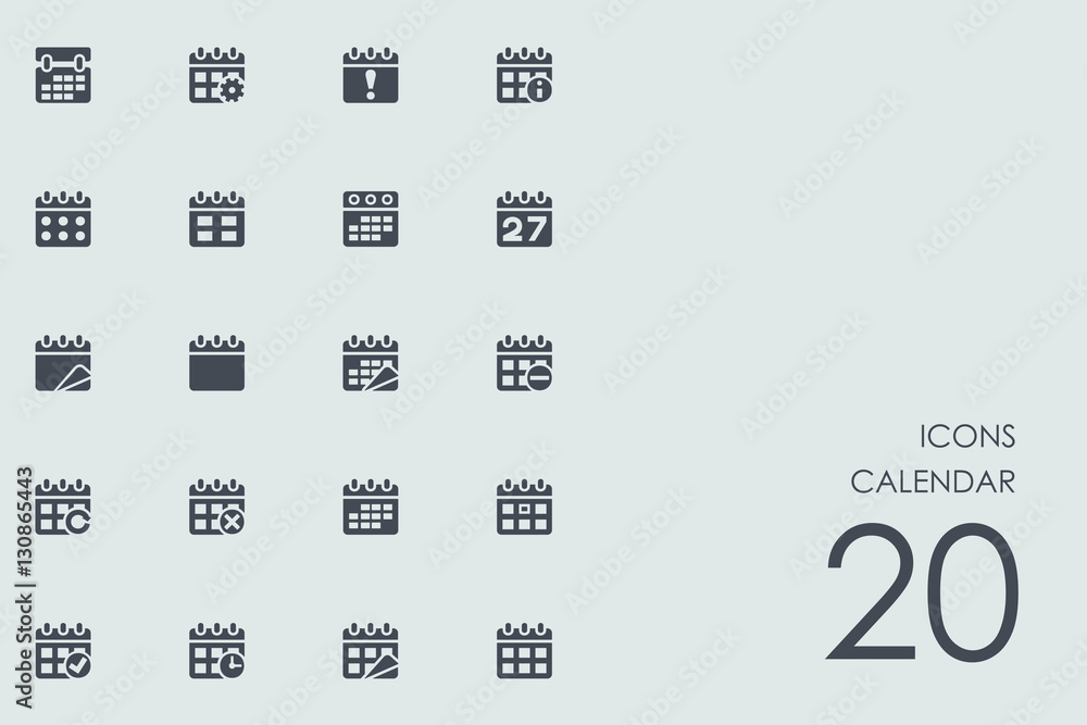 Poster set of calendar icons