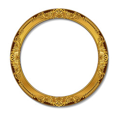 round frame gold color with shadow