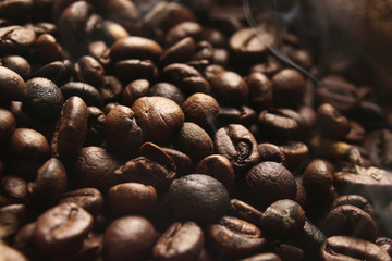 Fresh coffee beans, closeup