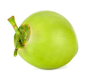 Green coconut isolated on the white background