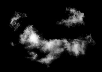 white cloud on the black background