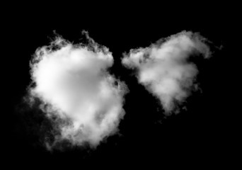 white cloud on the black background