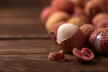 close-up of fresh lychee