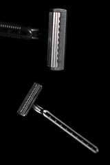 Two Razors on Black