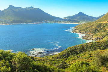 Aerial view of scenic Chapman's Peak Drive, Cape Town, South Africa is considered one of the most beautiful streets in the world.