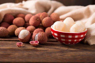 close-up of fresh lychee