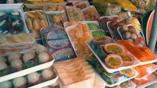 Tropical fruits in outdoor market