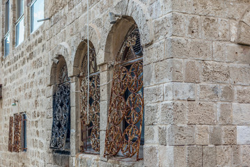 Fototapeta na wymiar Rusty windows in Jaffa Israel