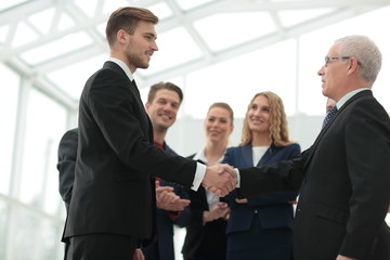 Concept of success in business. Handshake reliable business part