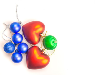 Colorful balls and heart gifts