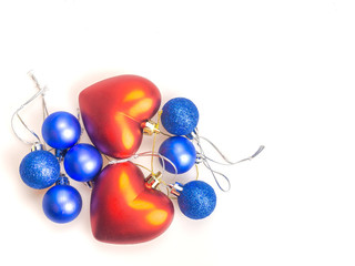 Colorful balls and heart gifts