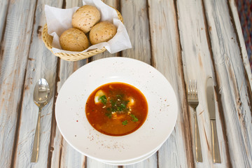 Ukrainian or Russian borscht soup