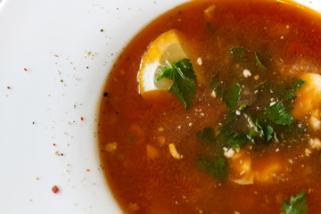 Ukrainian or Russian borscht soup