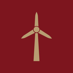 Fototapeta premium Windmill icon. Power and renewable, generator, ecology symbol. Flat design. Stock - Vector illustration