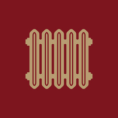 Radiator icon. Heater and heating, heat symbol. Flat design. Stock - Vector illustration
