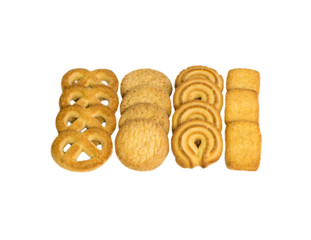 Holiday Butter Cookies On An Isolated Background