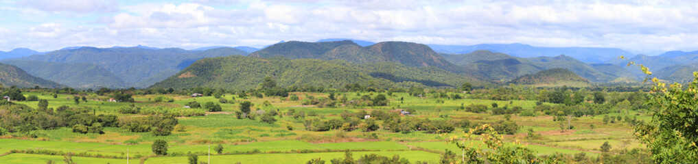 Fototapeta na wymiar Panoramic photo of valley landscape