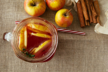 Glass with hot drink top fiew