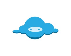 ninja cloud logo icon emblem template 2