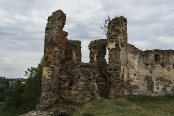 Fototapeta na wymiar Very old destroyed castle in west Ukraine