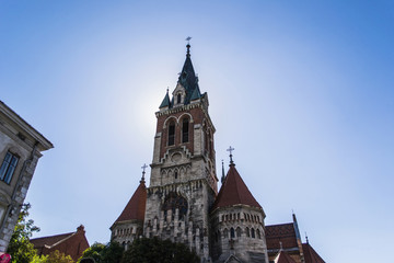 Fototapeta na wymiar Old architecture church in neo-gothic style